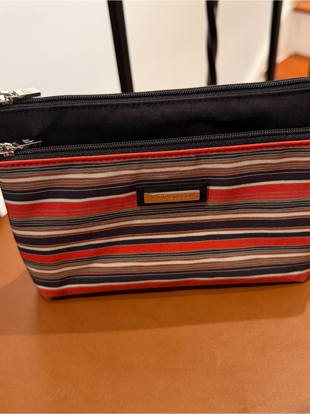 Jim Thompson 🇹🇭 Striped Double Pouch Bag